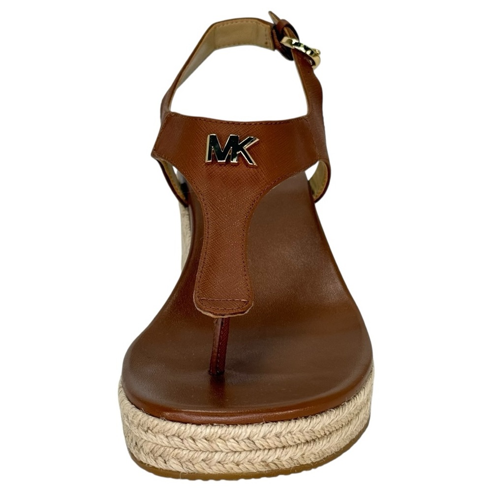 Michael Kors Laney Tan Faux Leather Womens Thong Wedge Sandals Size 7.5M - Picture 6 of 12